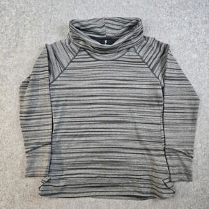 Kuhl Piper Cowl Neck Pullover‎ Sweatshirt Womens Small Gray Striped Hiking